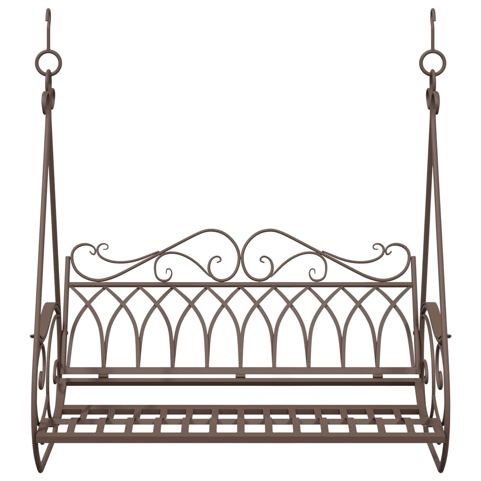 Schaukelbank Stahl 112 x 60 x 126,5 cm Antikbraun