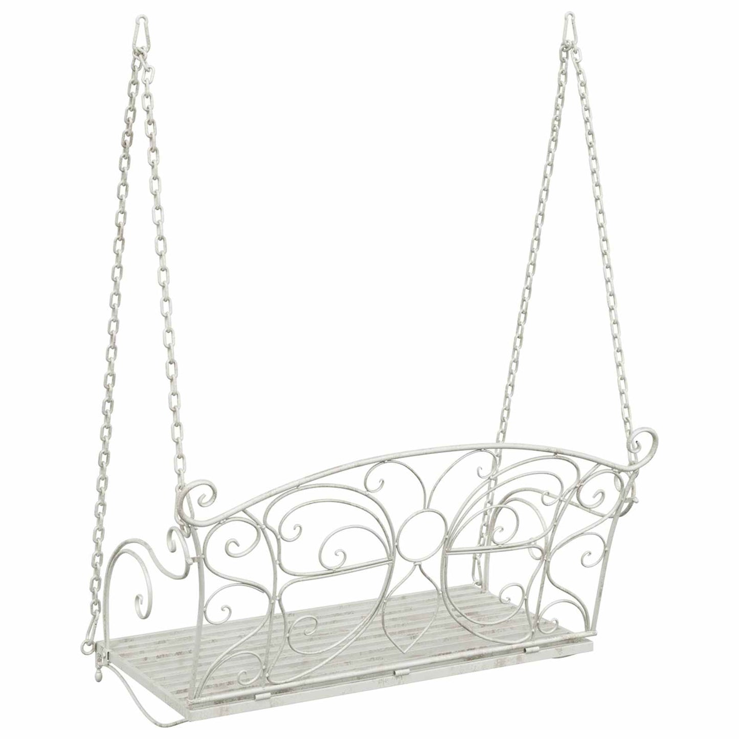 Schaukelbank Stahl 105,5 x 61 x 56 cm Antik Weiß