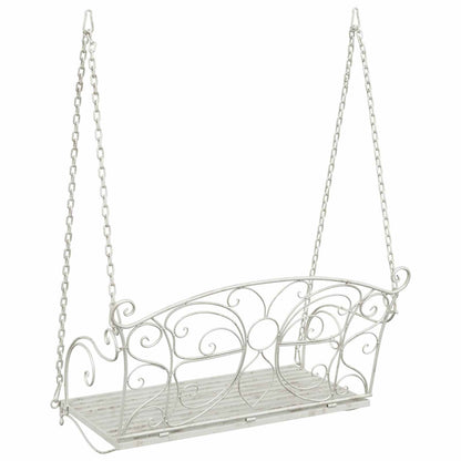 Schaukelbank Stahl 105,5 x 61 x 56 cm Antik Weiß