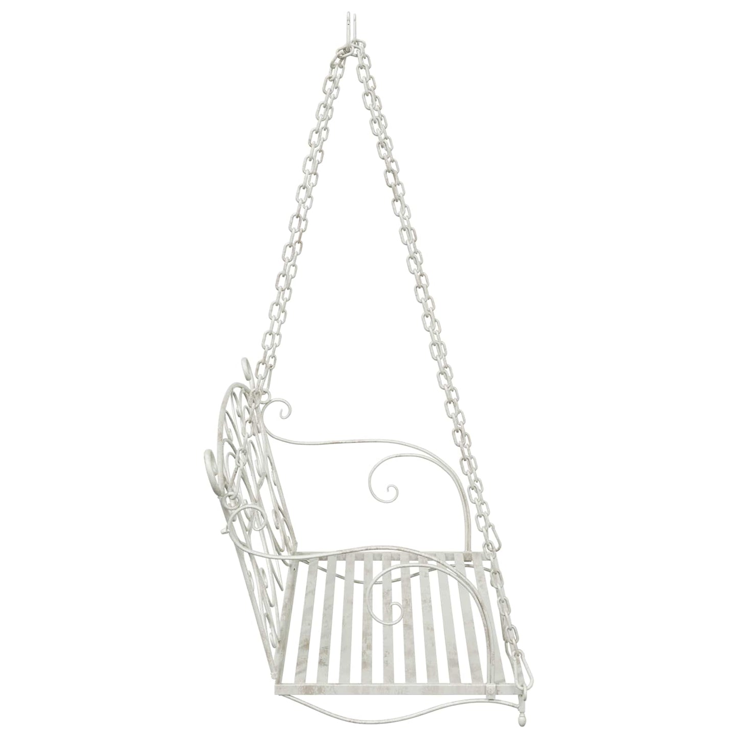 Schaukelbank Stahl 105,5 x 61 x 56 cm Antik Weiß