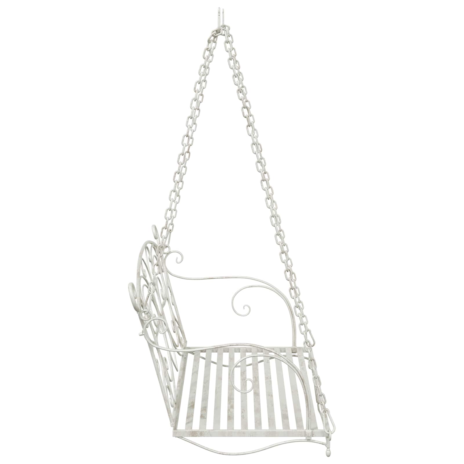 Schaukelbank Stahl 105,5 x 61 x 56 cm Antik Weiß