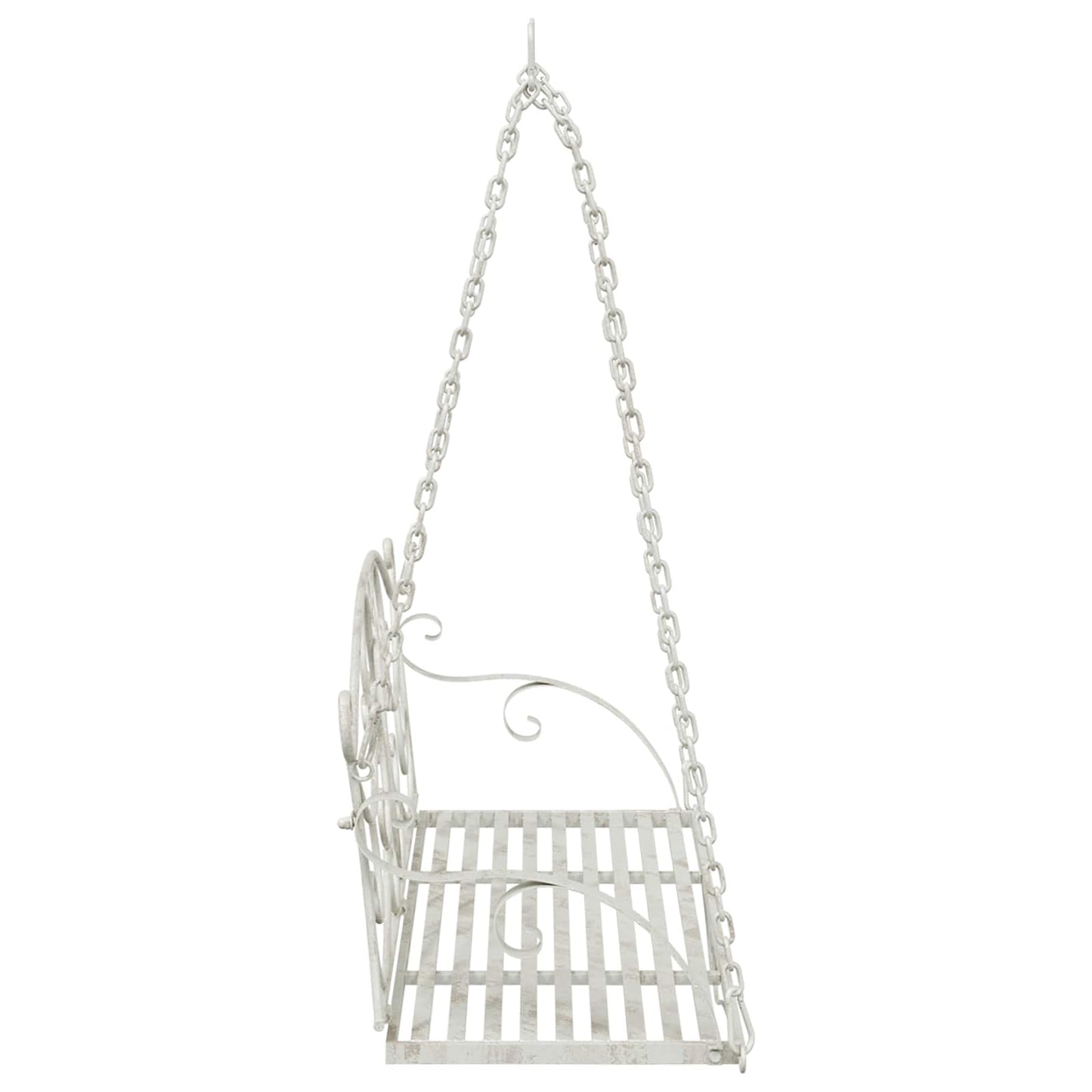 Schaukelbank Stahl 110 x 52,5 x 47 cm Antik Weiß