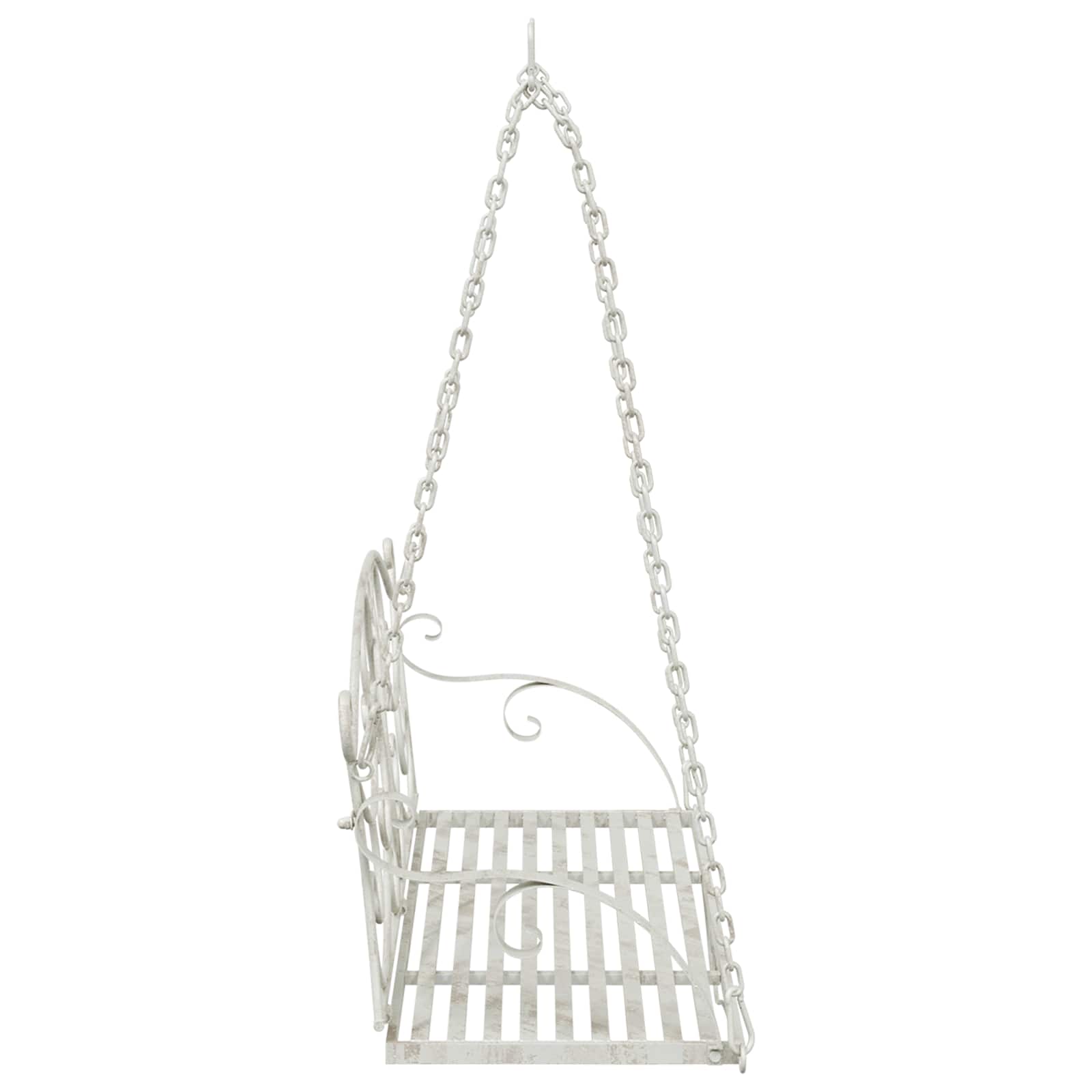 Schaukelbank Stahl 110 x 52,5 x 47 cm Antik Weiß