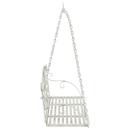 Schaukelbank Stahl 110 x 52,5 x 47 cm Antik Weiß