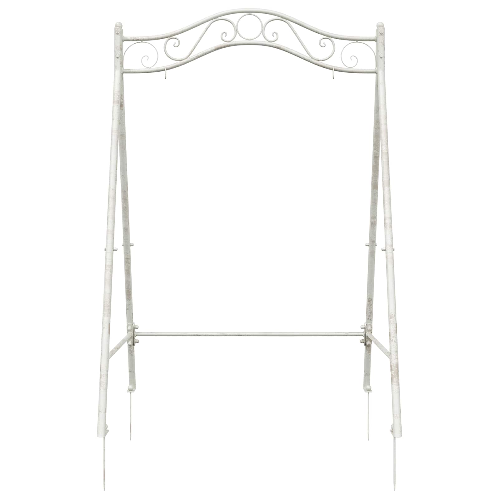 Schaukelrahmen Antik Weiß 113 x 121,5 x 168 cm Stahl