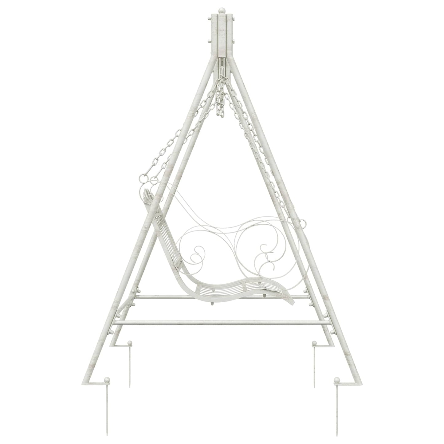 Schaukelbank Stahl 113 x 121,5 x 168 cm Antik Weiß