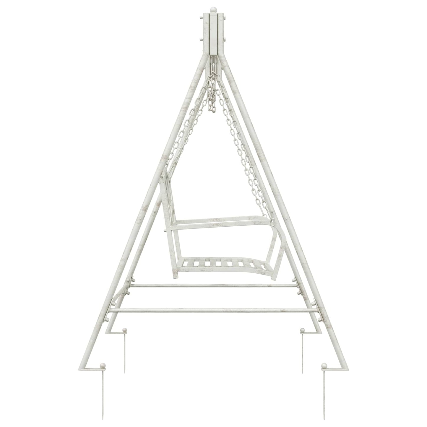 Schaukelbank Stahl 113 x 121,5 x 168 cm Antik Weiß