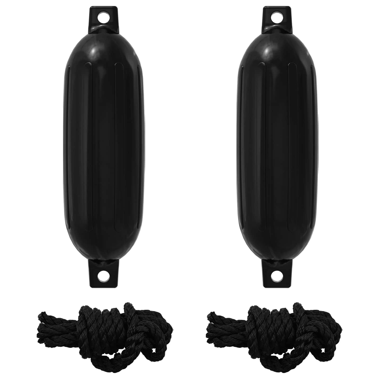 Bootsfender 2 Stk. Ø 16 x 58 cm Schwarz PVC