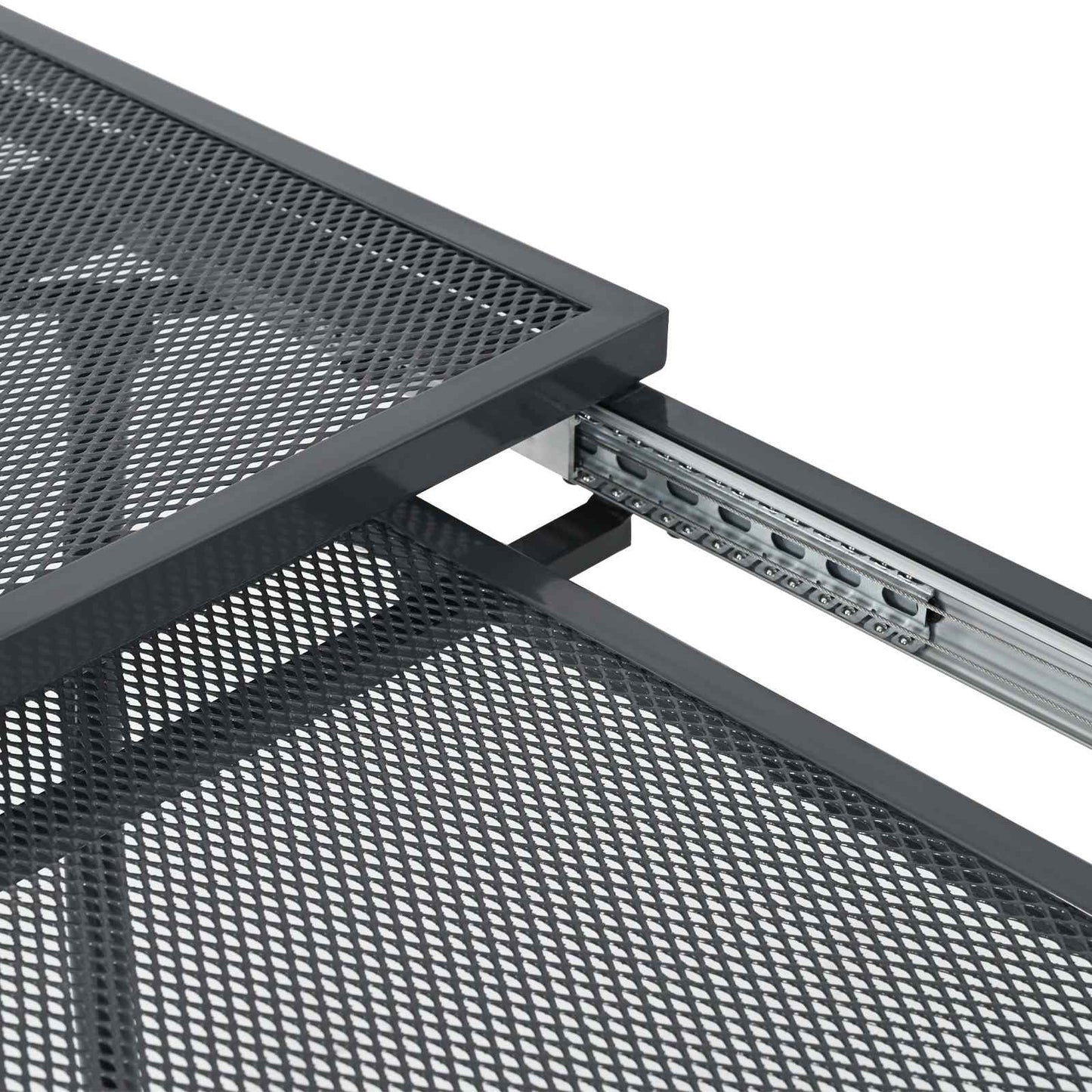 Ausziehbarer Mesh Esstisch Anthrazit 212 x 90 x 76 cm Stahl