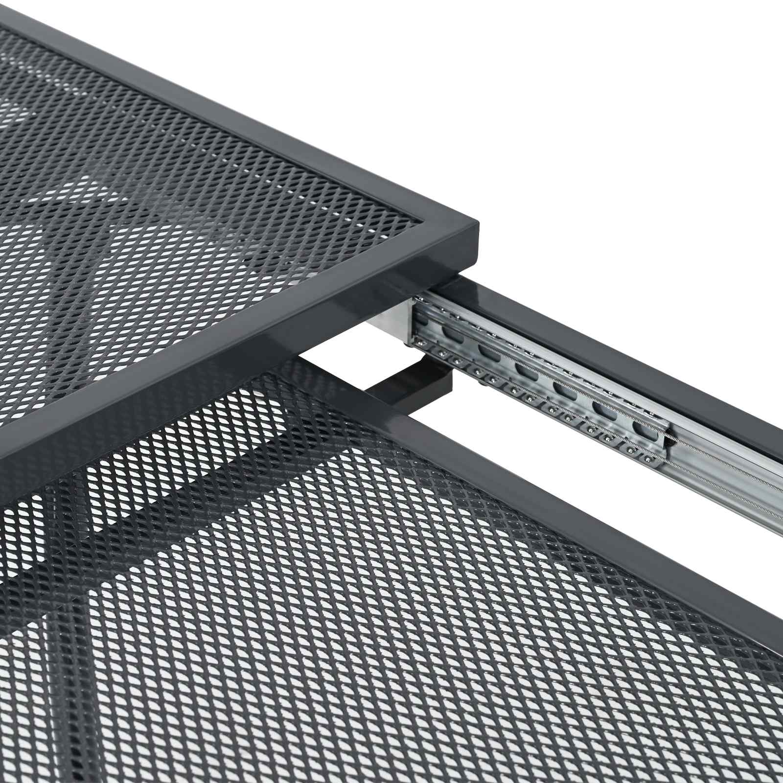 Ausziehbarer Mesh Esstisch Anthrazit 212 x 90 x 76 cm Stahl