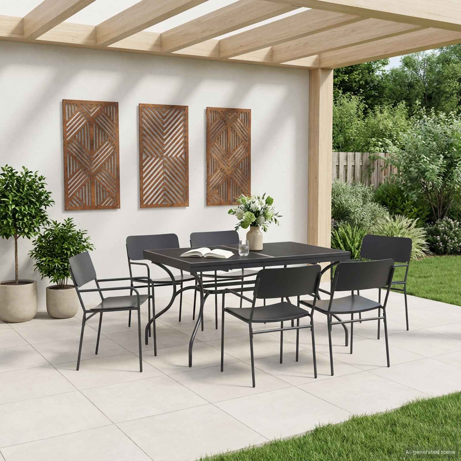 Ausziehbarer Mesh Esstisch Anthrazit 212 x 90 x 76 cm Stahl