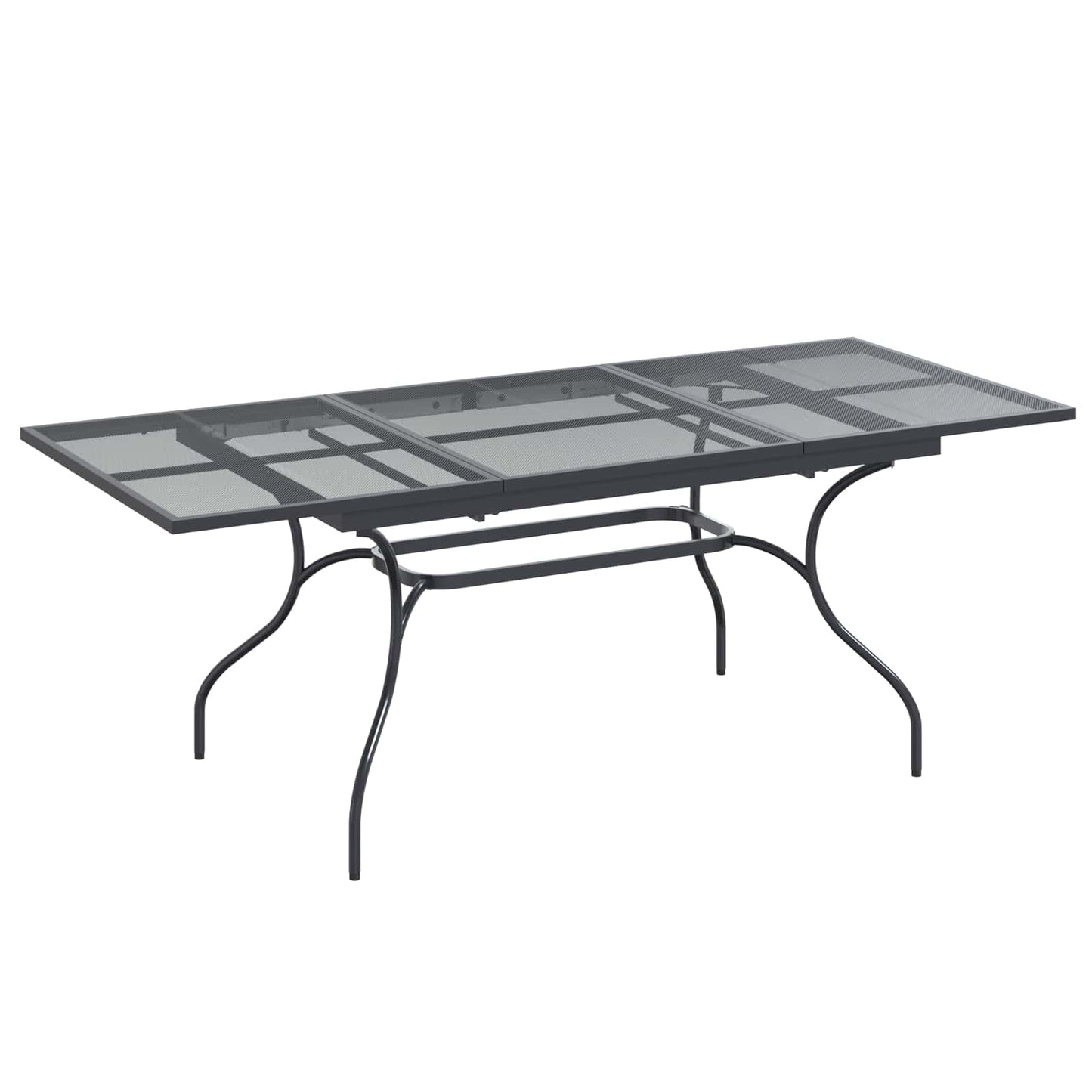 Ausziehbarer Mesh Esstisch Anthrazit 212 x 90 x 76 cm Stahl