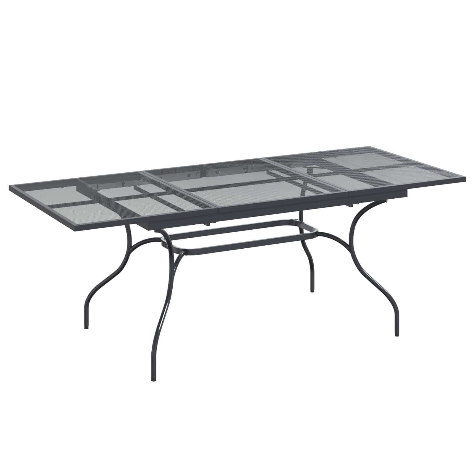 Ausziehbarer Mesh Esstisch Anthrazit 212 x 90 x 76 cm Stahl