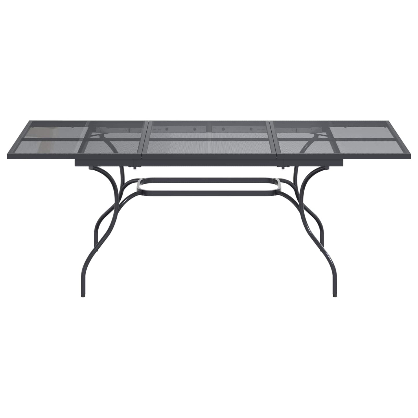 Ausziehbarer Mesh Esstisch Anthrazit 212 x 90 x 76 cm Stahl