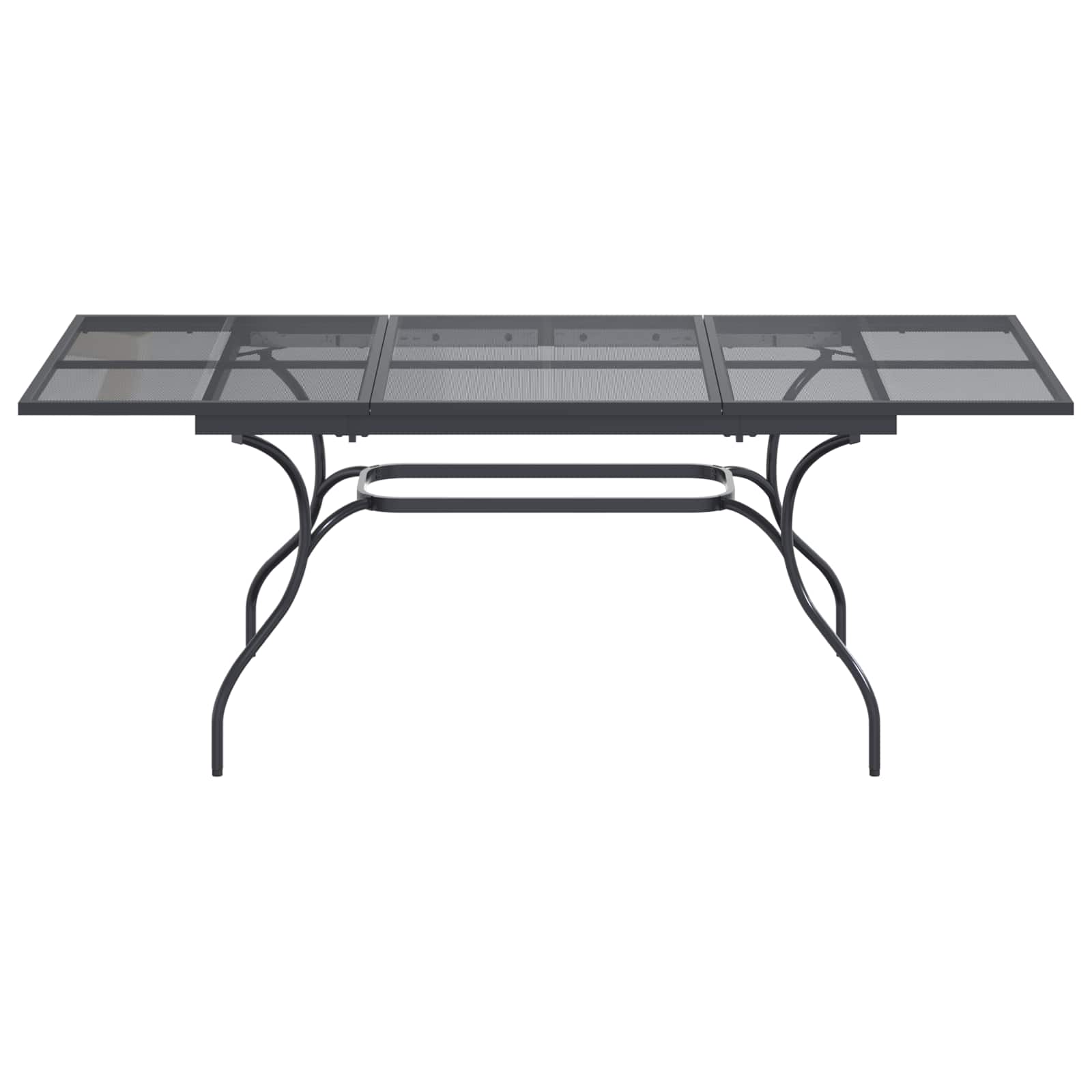 Ausziehbarer Mesh Esstisch Anthrazit 212 x 90 x 76 cm Stahl