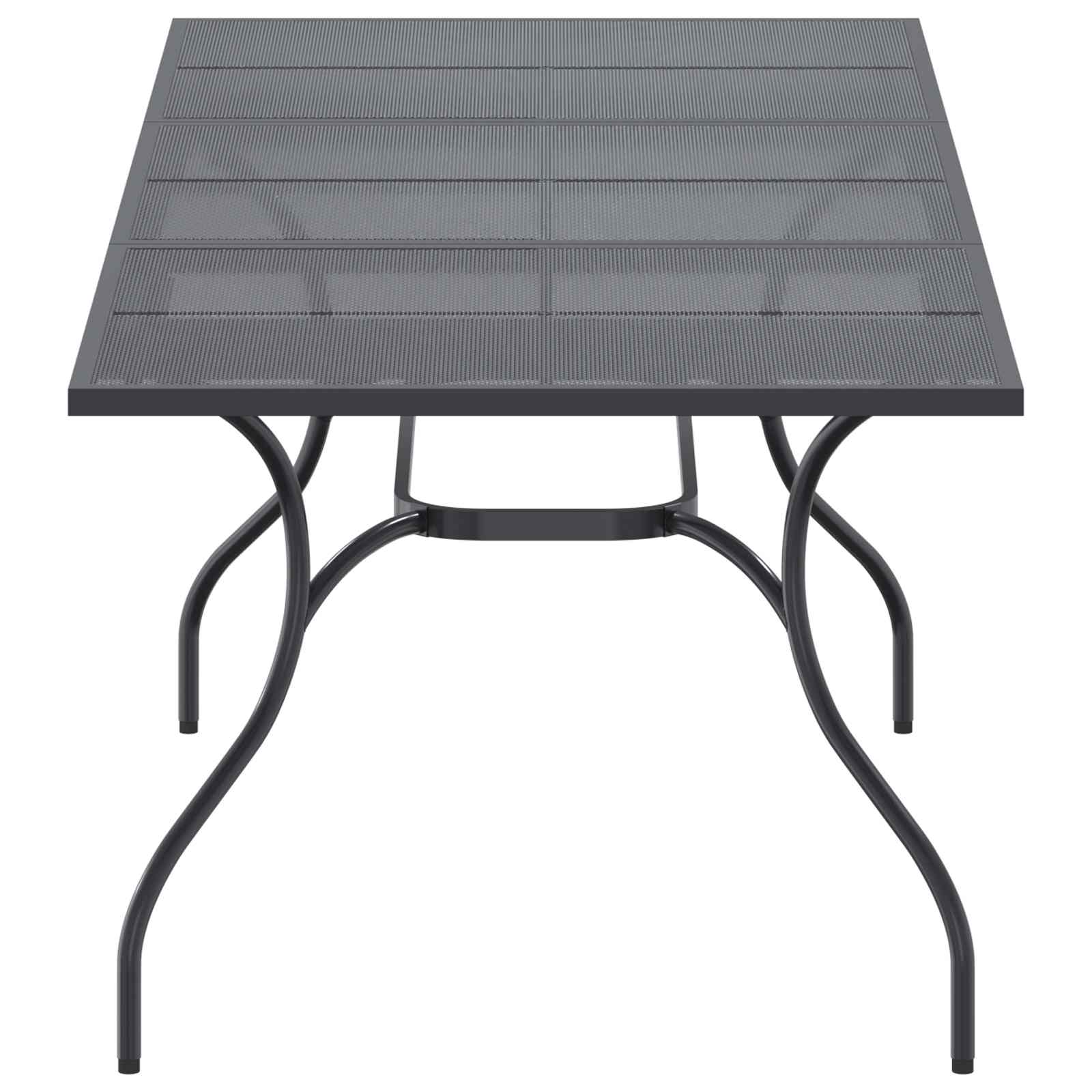 Ausziehbarer Mesh Esstisch Anthrazit 212 x 90 x 76 cm Stahl