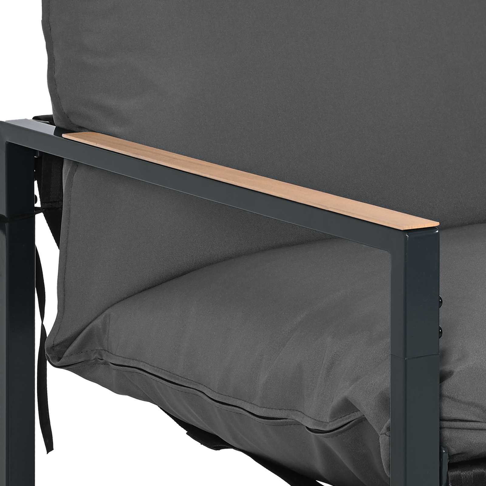 Gartensofa-set Schwarz und Anthrazit Stahl