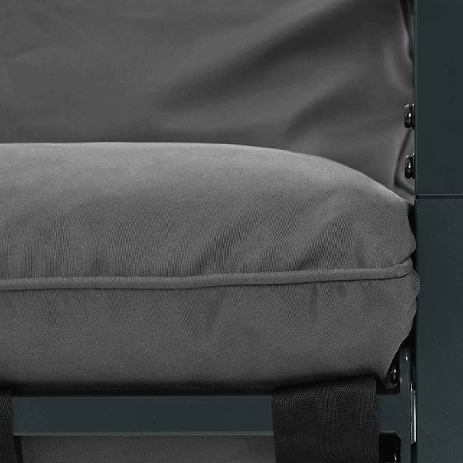 Gartensofa-set Schwarz und Anthrazit Stahl