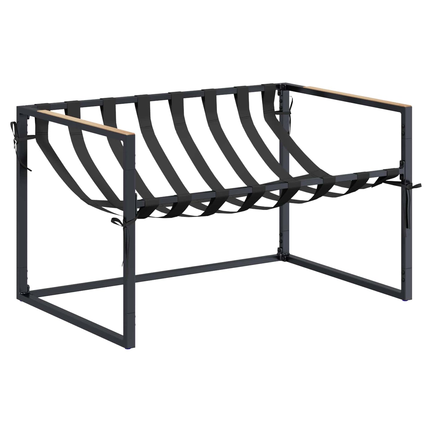 Gartensofa-set Schwarz und Anthrazit Stahl