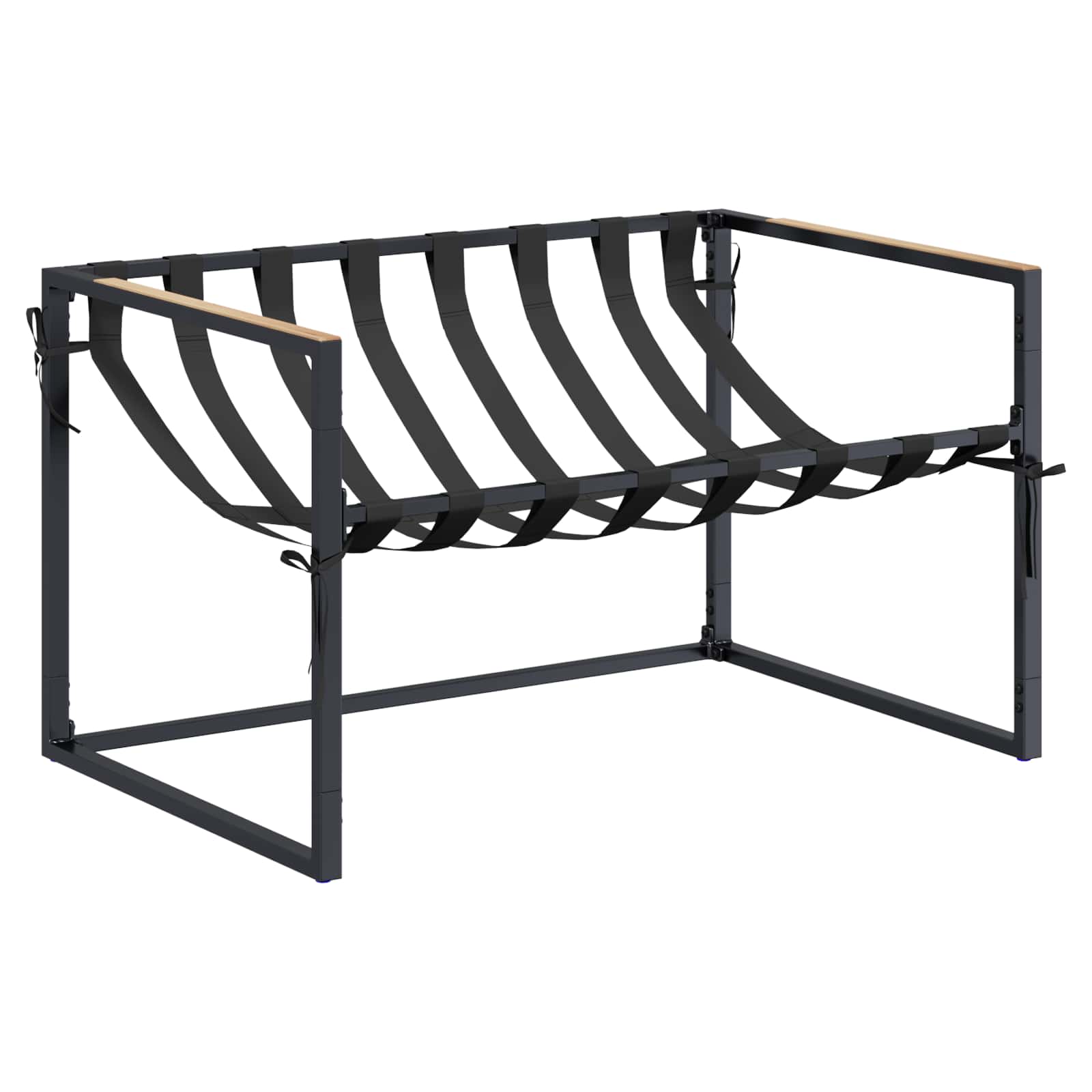 Gartensofa-set Schwarz und Anthrazit Stahl