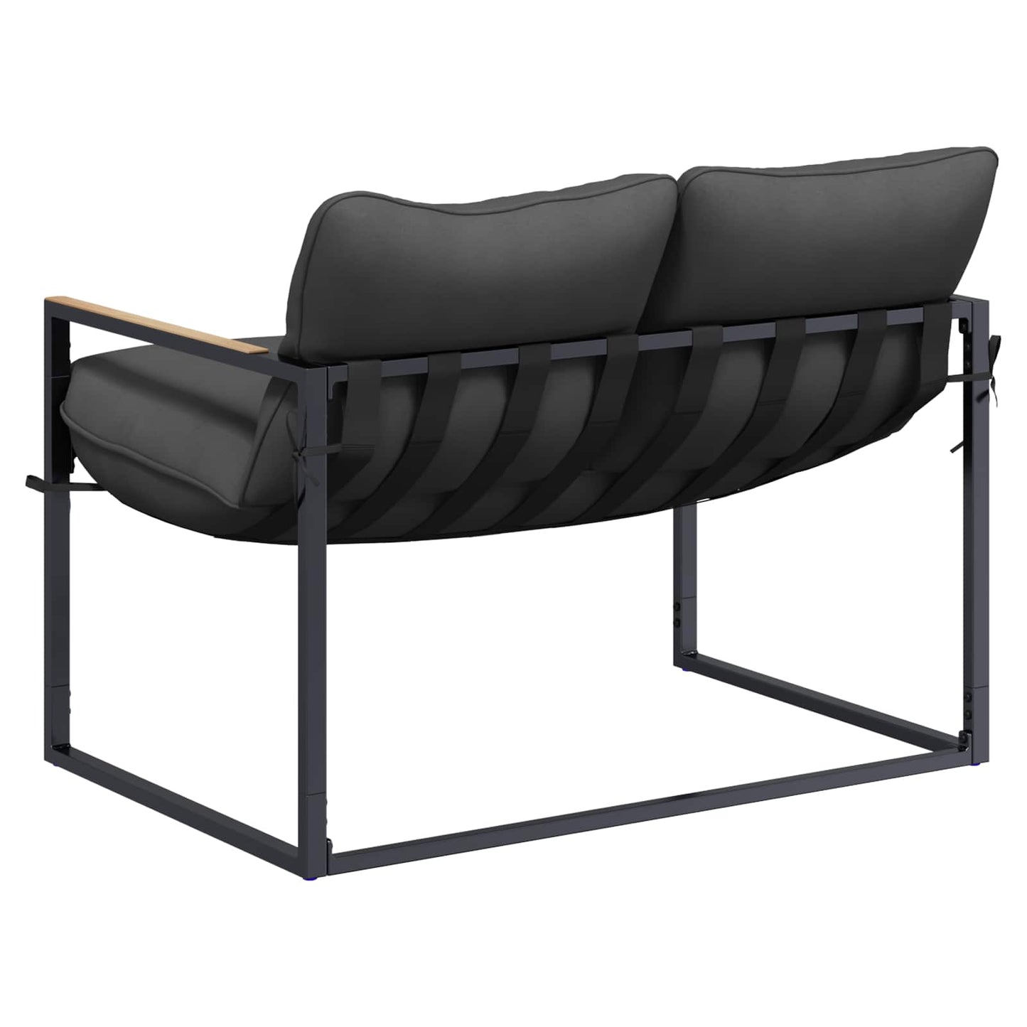 Gartensofa-set Schwarz und Anthrazit Stahl