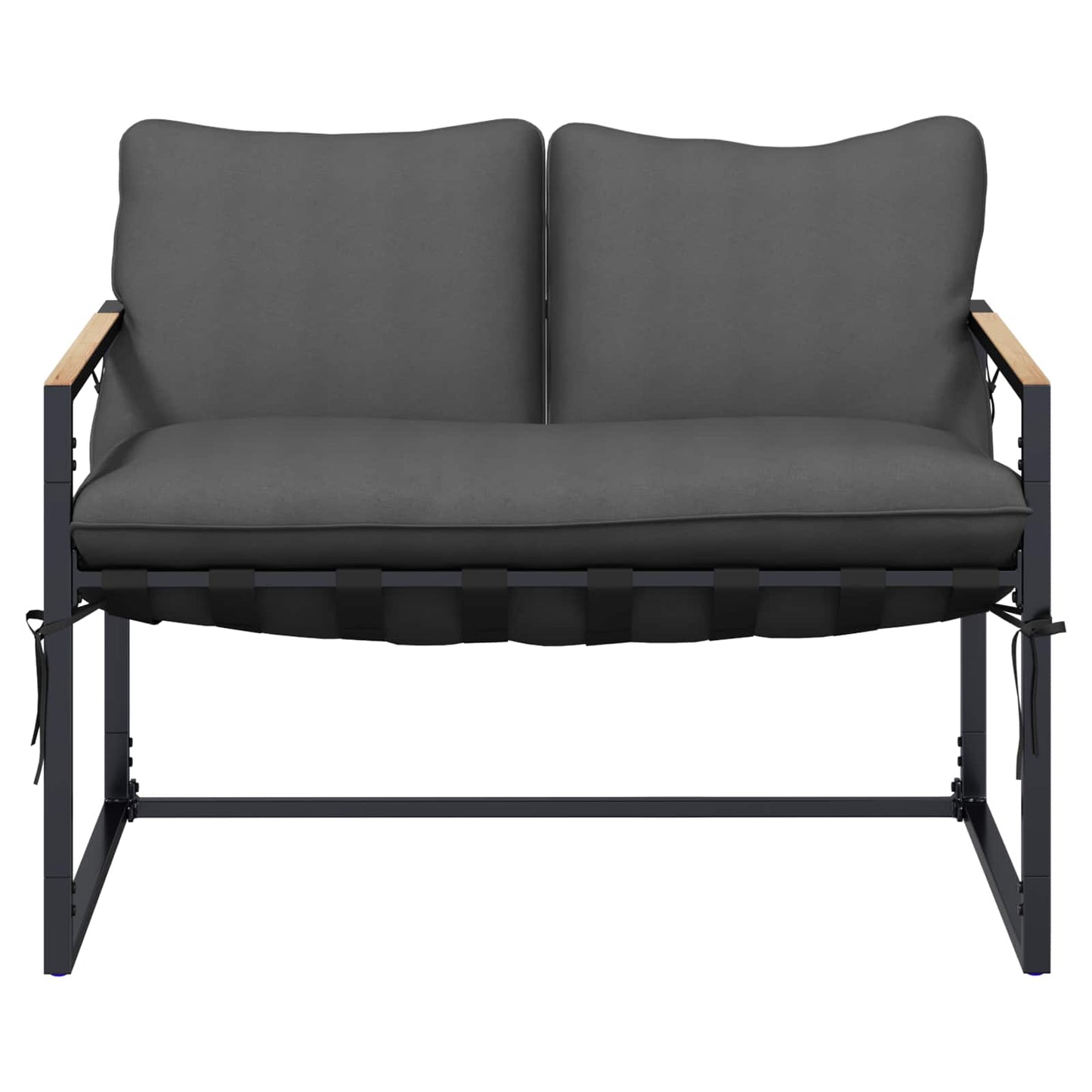 Gartensofa-set Schwarz und Anthrazit Stahl