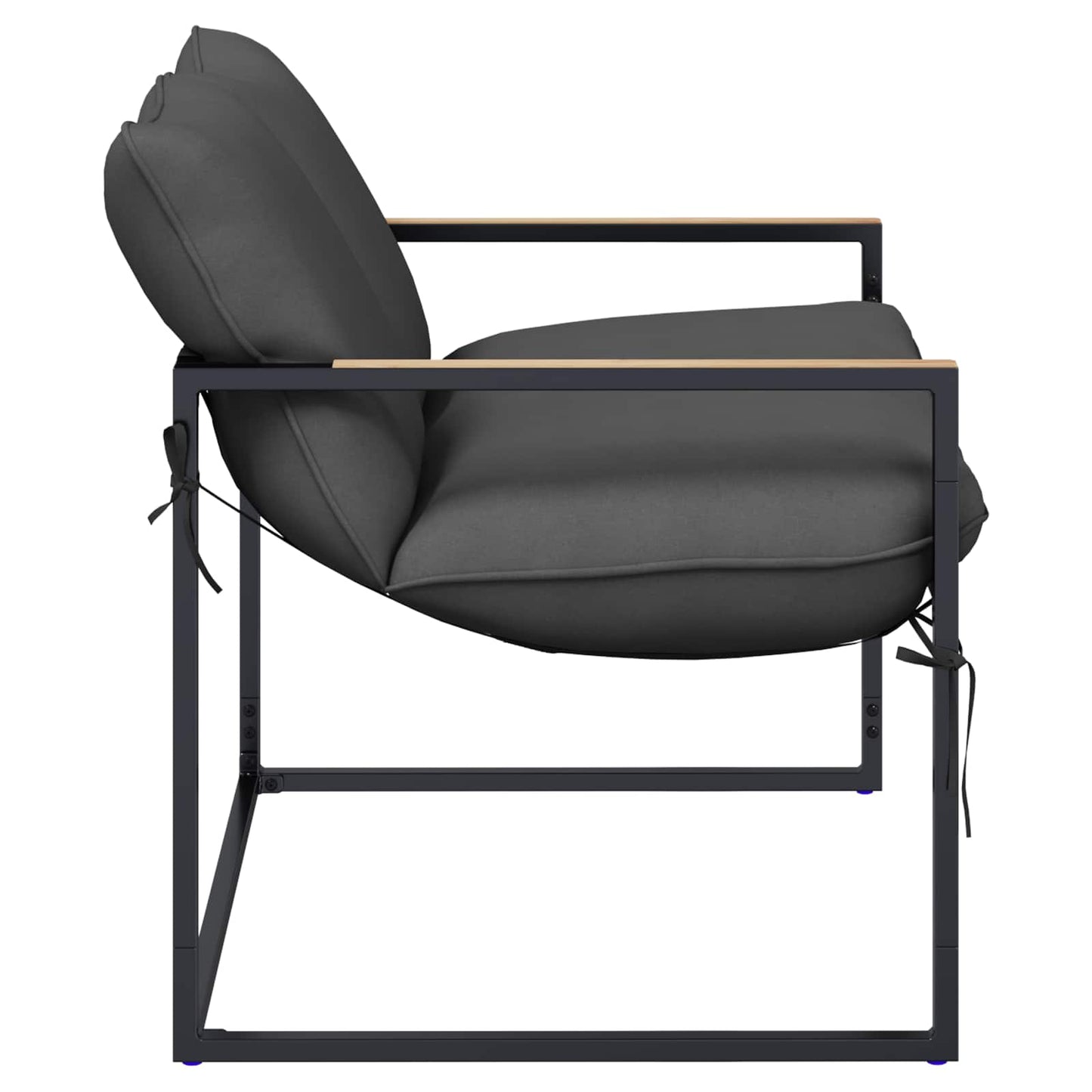 Gartensofa-set Schwarz und Anthrazit Stahl