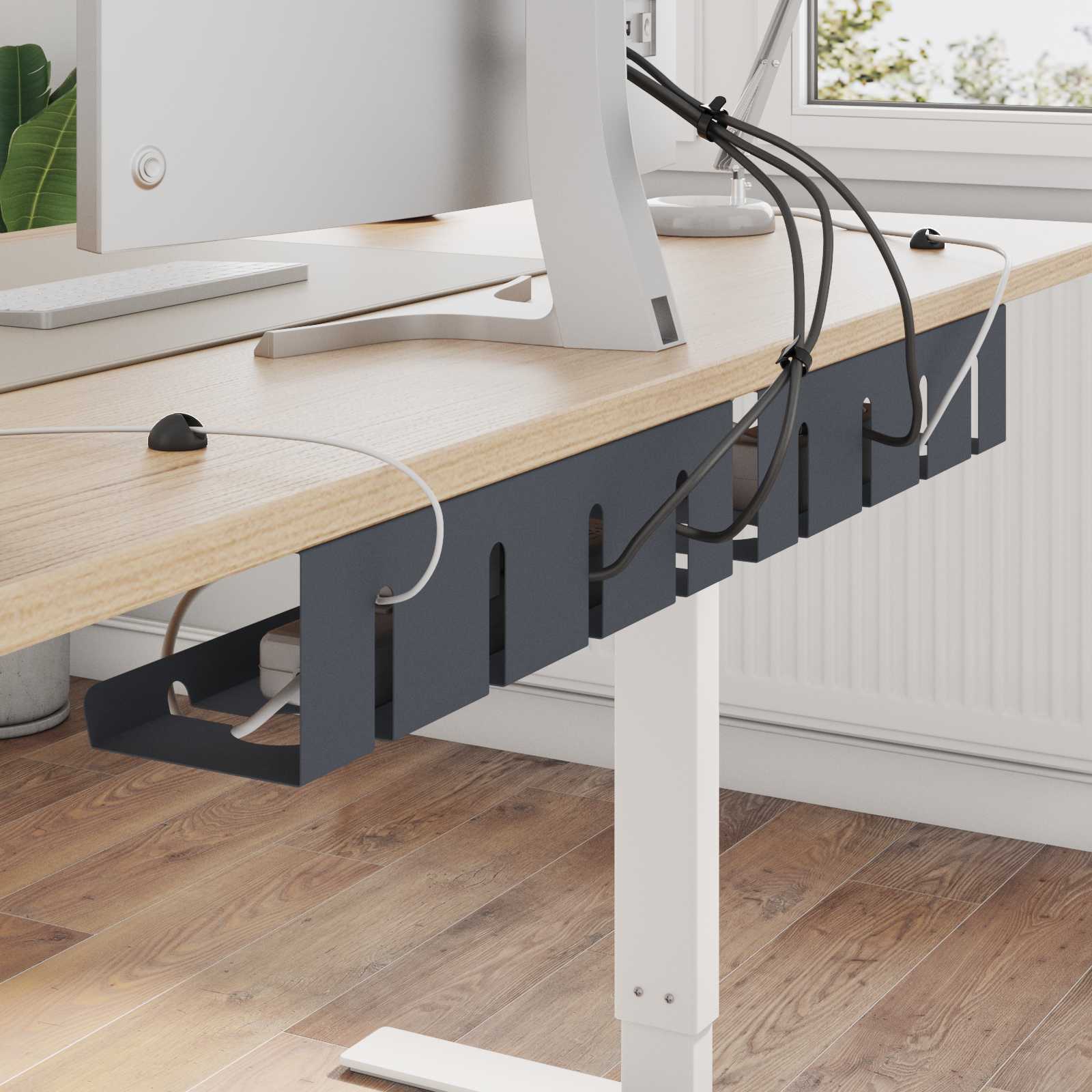 Unter dem Schreibtisch Kabelmanagement Tray 2 Stk. Anthrazit