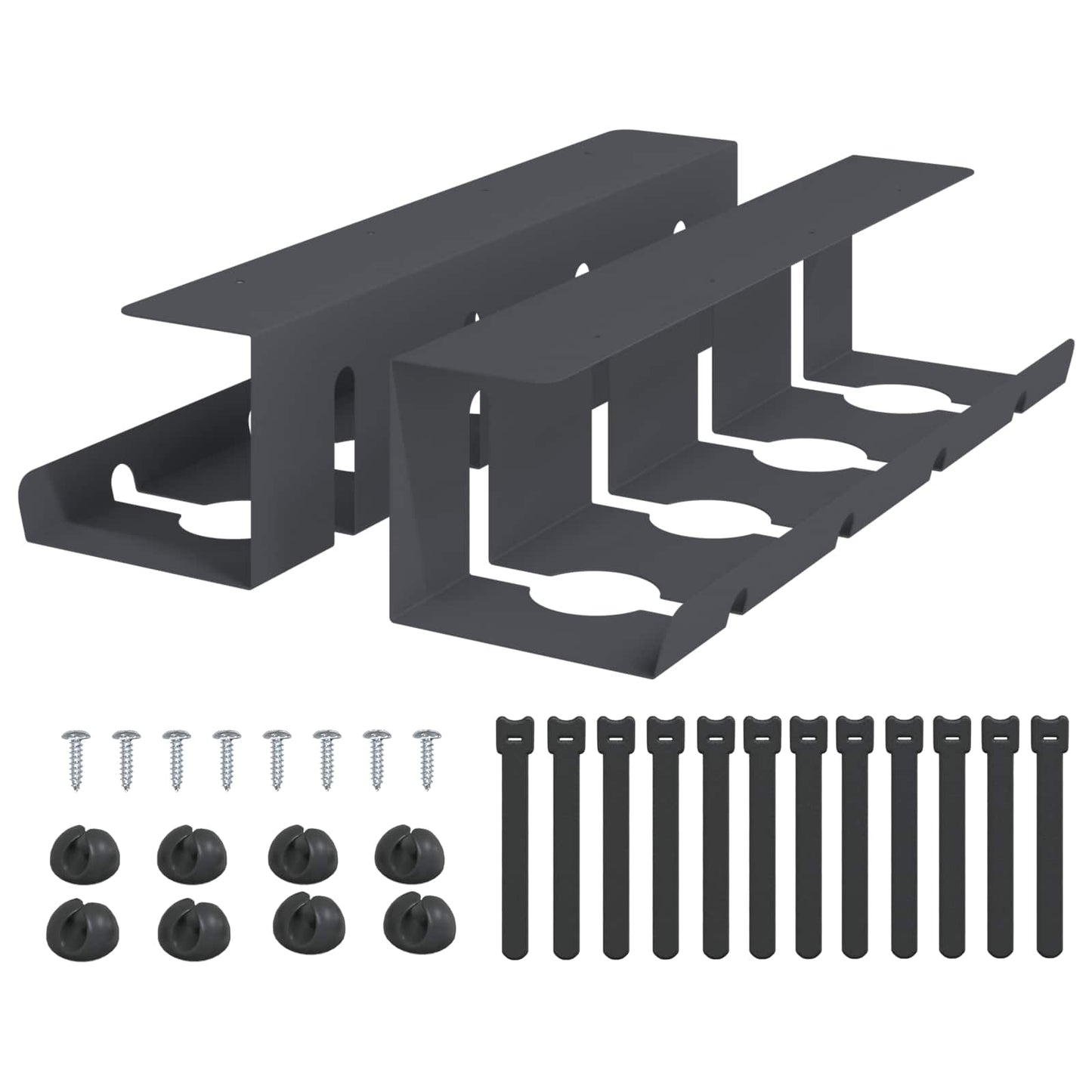 Unter dem Schreibtisch Kabelmanagement Tray 2 Stk. Anthrazit