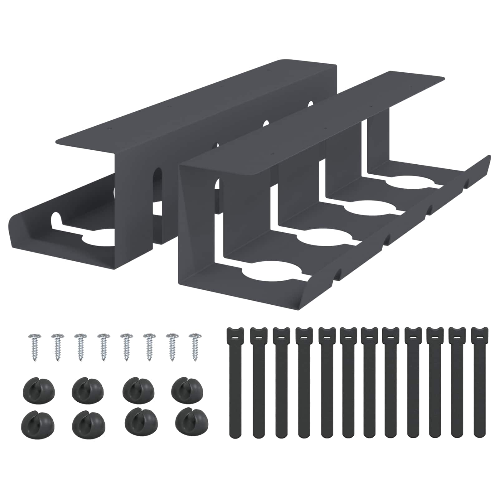 Unter dem Schreibtisch Kabelmanagement Tray 2 Stk. Anthrazit
