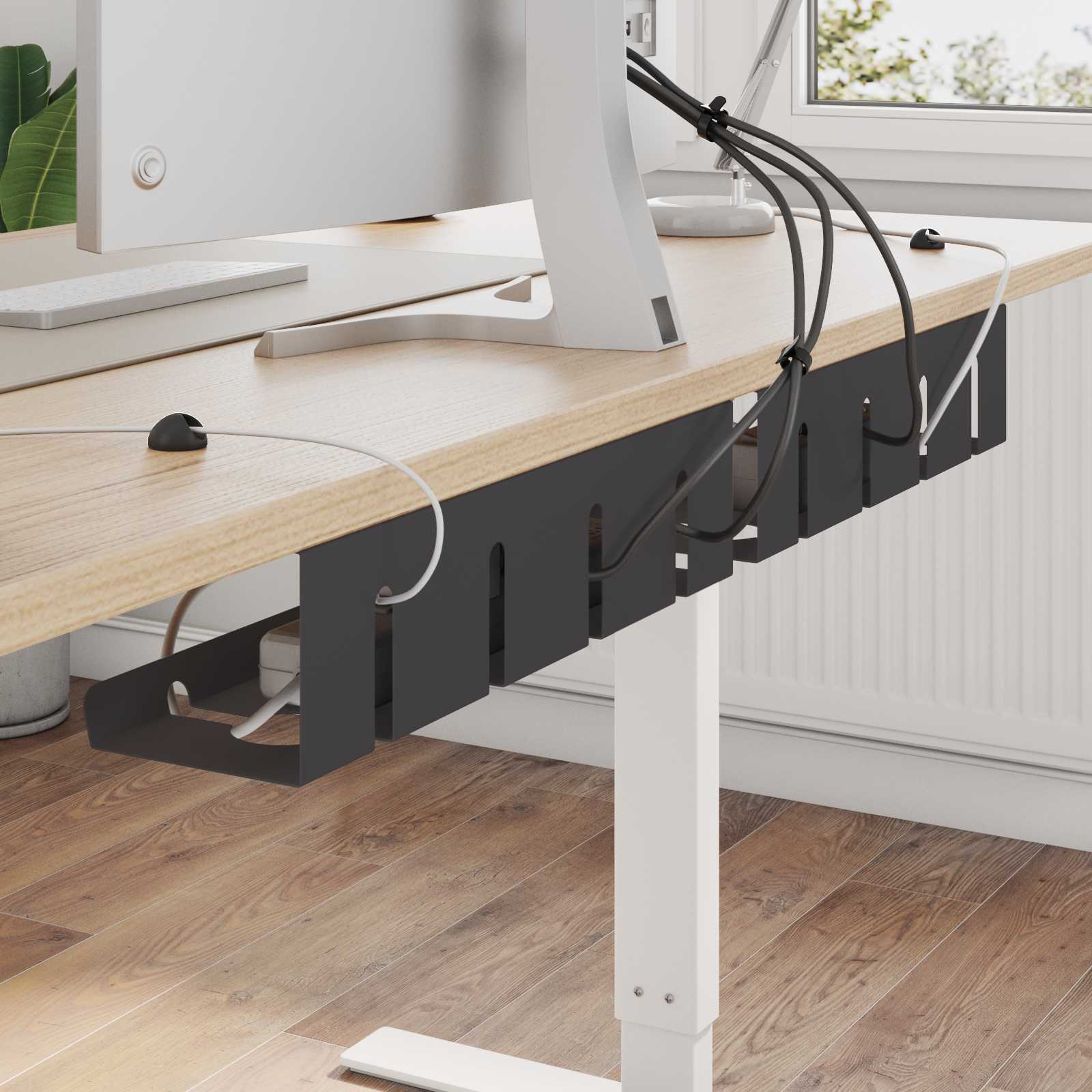 Unter dem Schreibtisch Kabelmanagement Tray 2 Stk. Schwarz