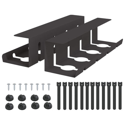 Unter dem Schreibtisch Kabelmanagement Tray 2 Stk. Schwarz