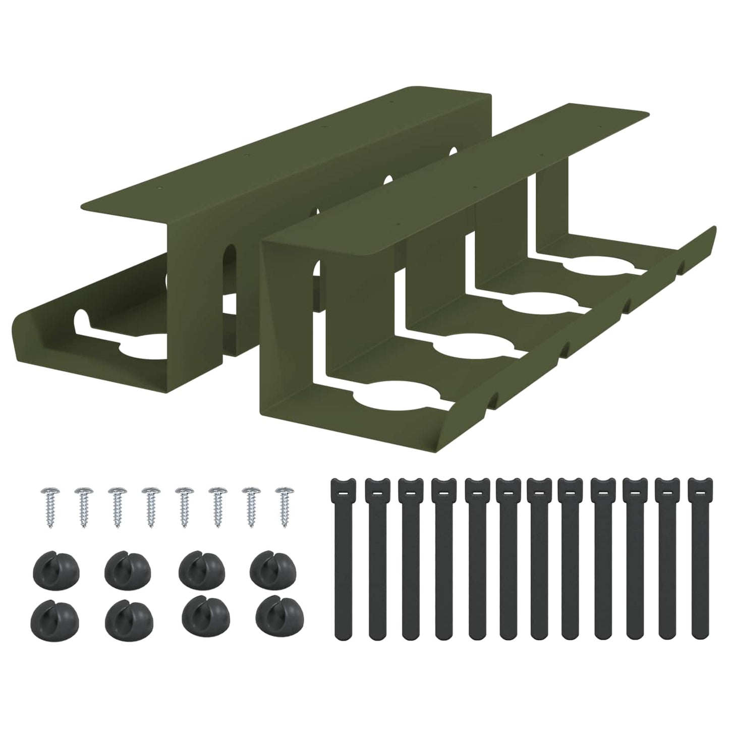 Unter dem Schreibtisch Kabelmanagement Tray 2 Stk. Olivgrün