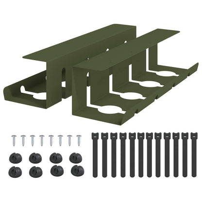 Unter dem Schreibtisch Kabelmanagement Tray 2 Stk. Olivgrün