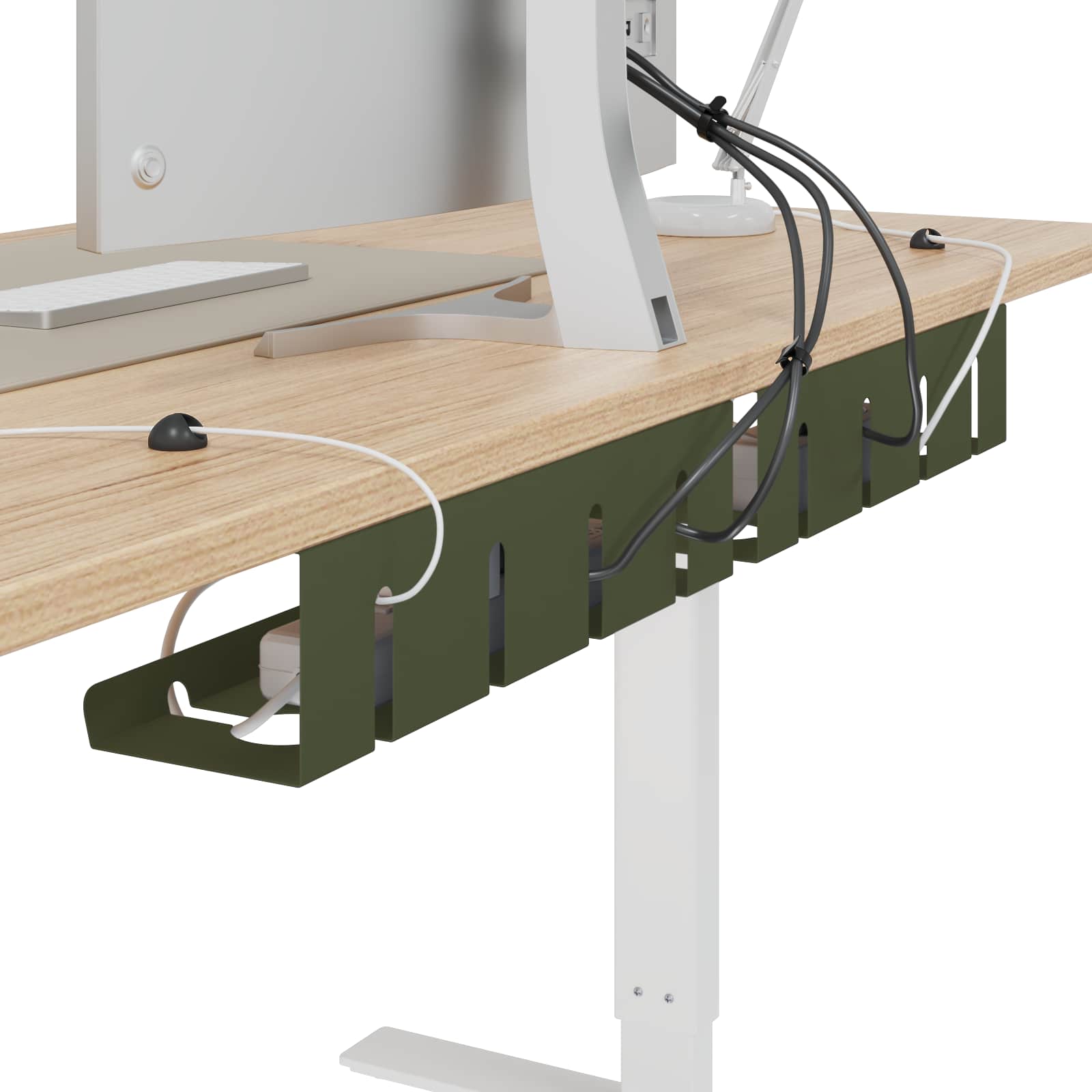 Unter dem Schreibtisch Kabelmanagement Tray 2 Stk. Olivgrün