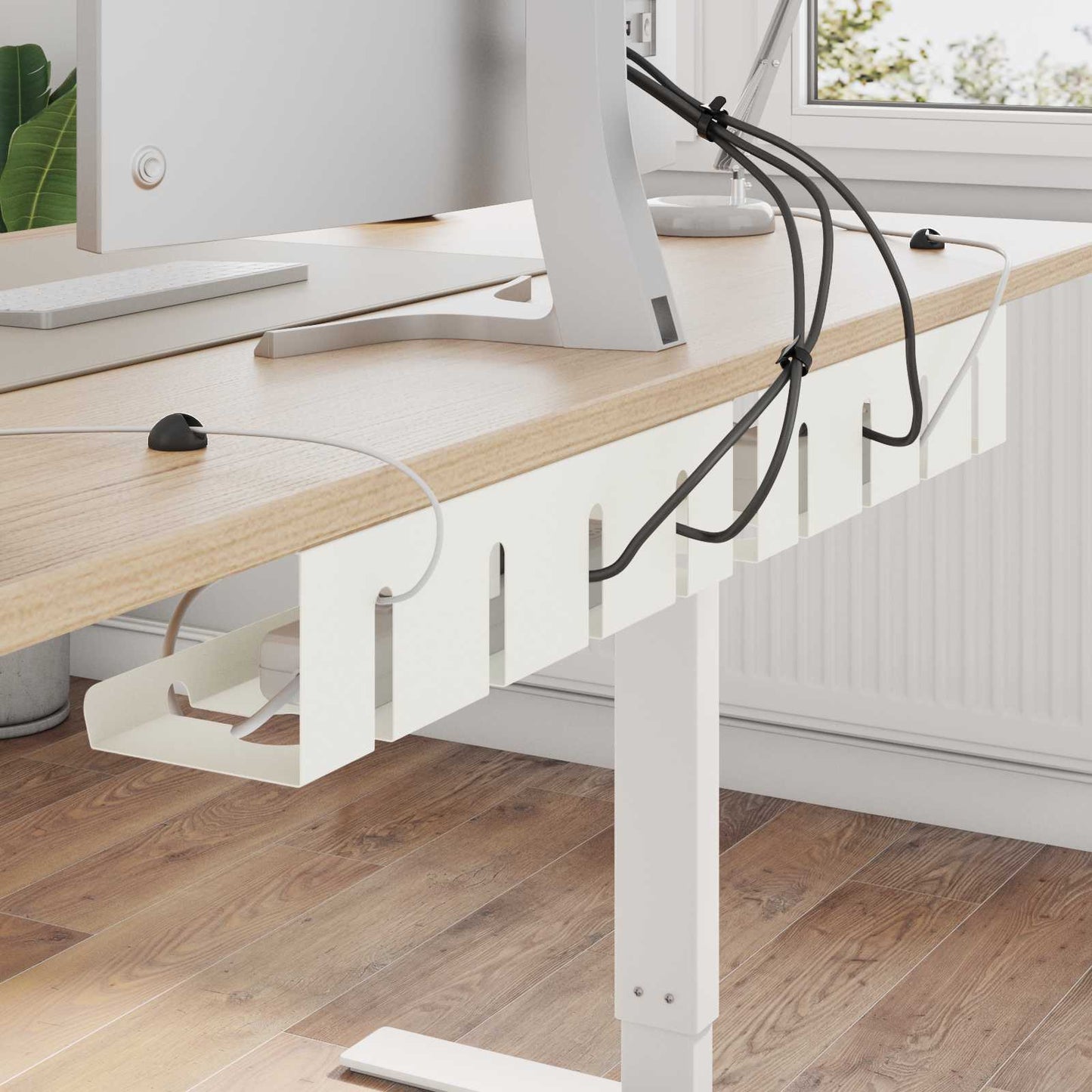 Unter dem Schreibtisch Kabelmanagement Tray 2 Stk. Weiß