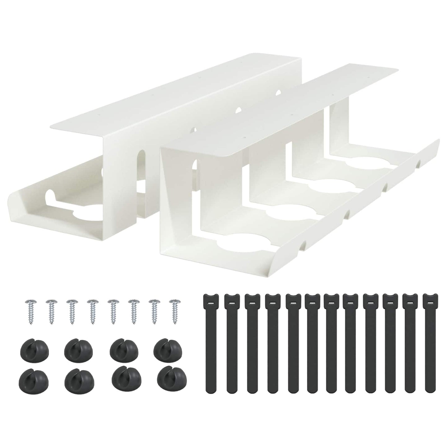 Unter dem Schreibtisch Kabelmanagement Tray 2 Stk. Weiß
