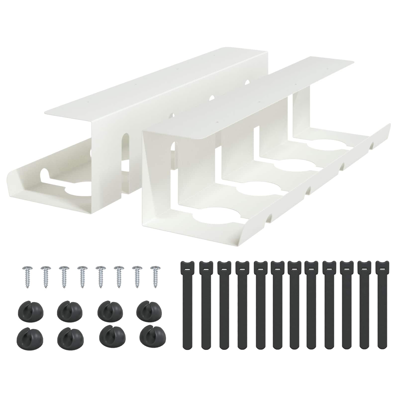 Unter dem Schreibtisch Kabelmanagement Tray 2 Stk. Weiß