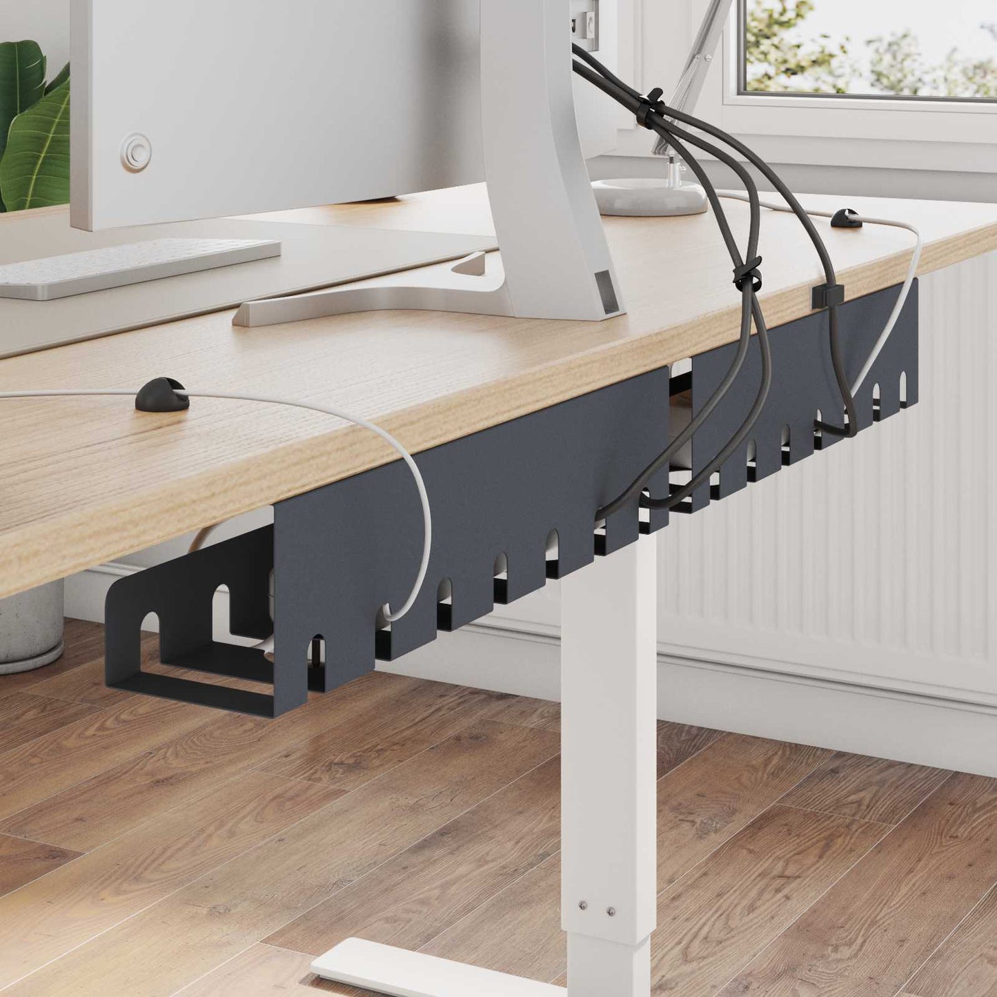 Unter dem Schreibtisch Kabelmanagement Tray 2 Stk. Anthrazit