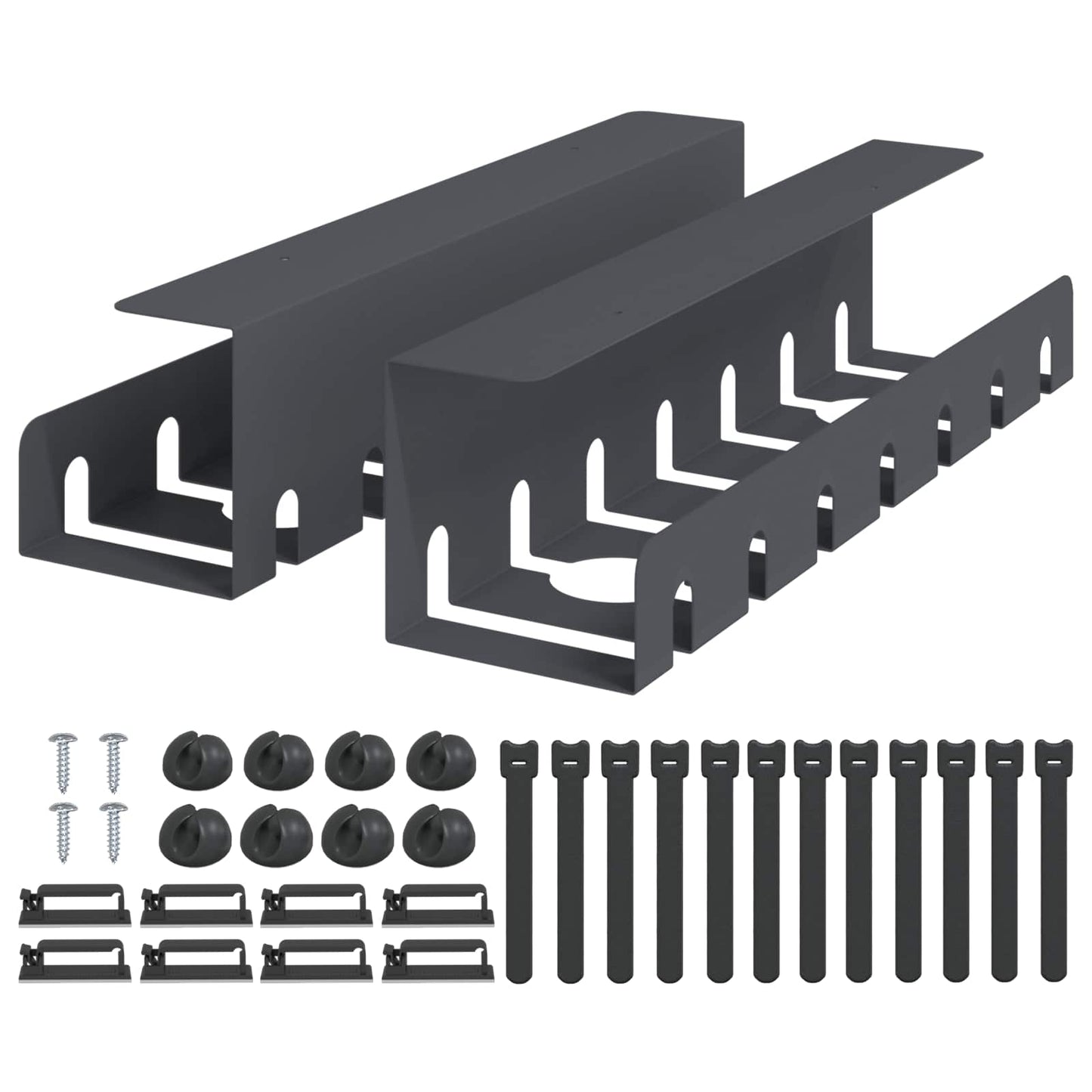 Unter dem Schreibtisch Kabelmanagement Tray 2 Stk. Anthrazit