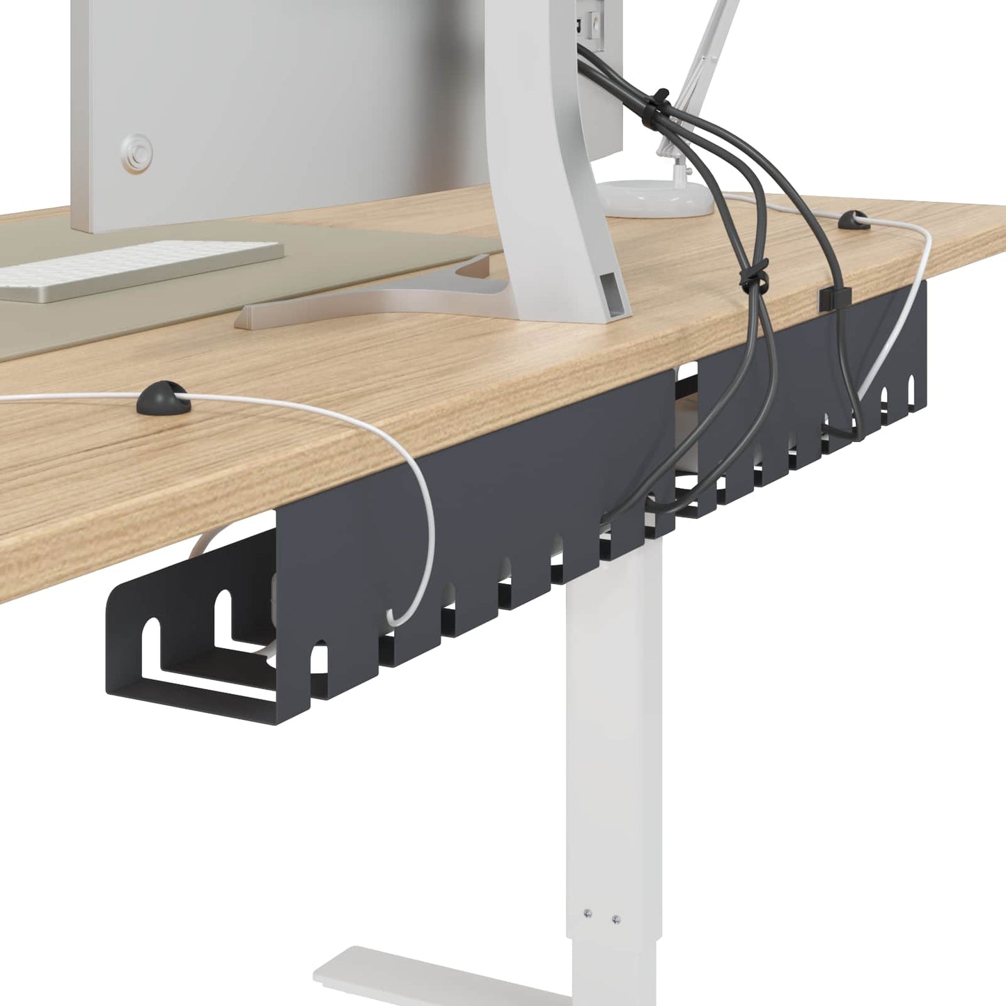 Unter dem Schreibtisch Kabelmanagement Tray 2 Stk. Anthrazit