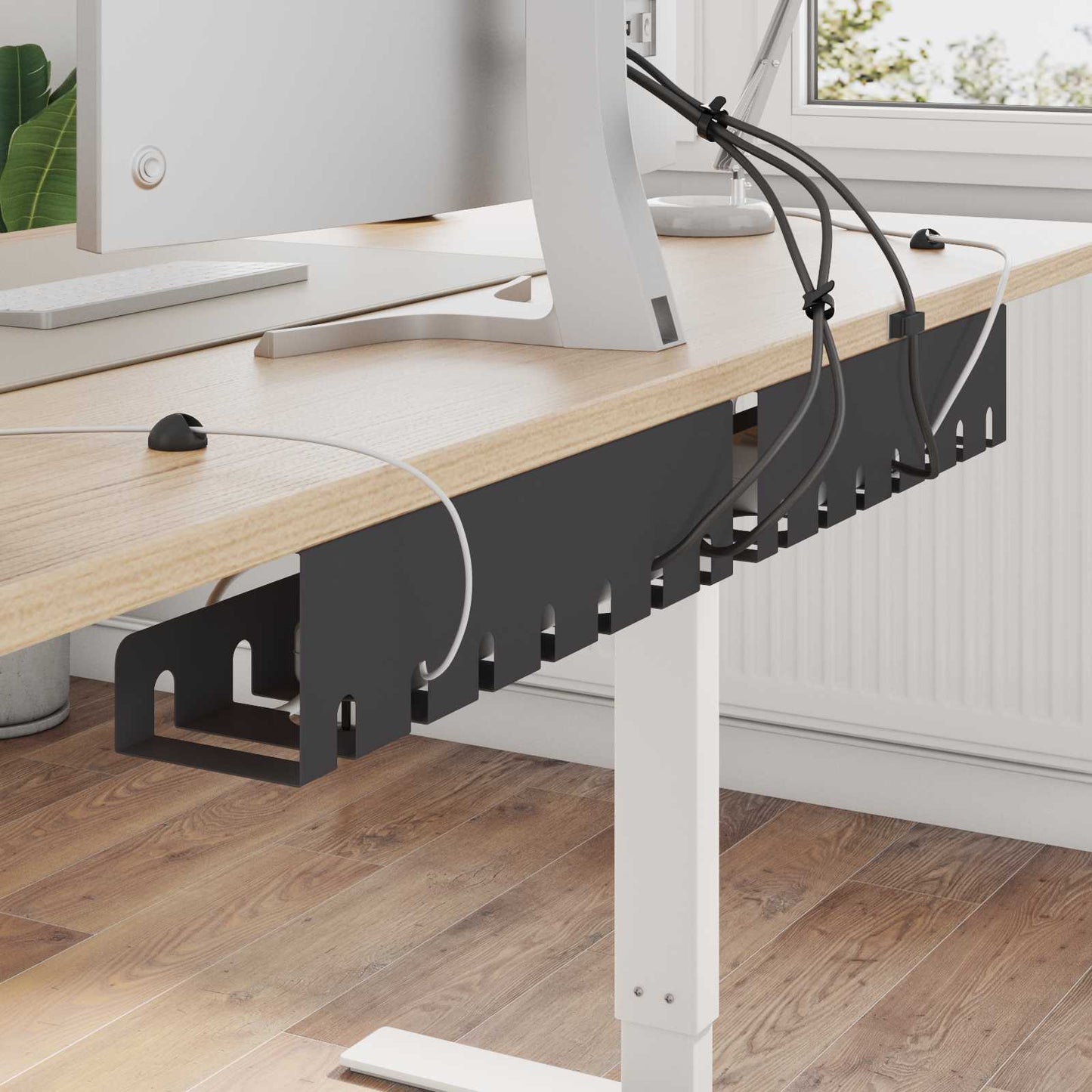 Unter dem Schreibtisch Kabelmanagement Tray 2 Stk. Schwarz
