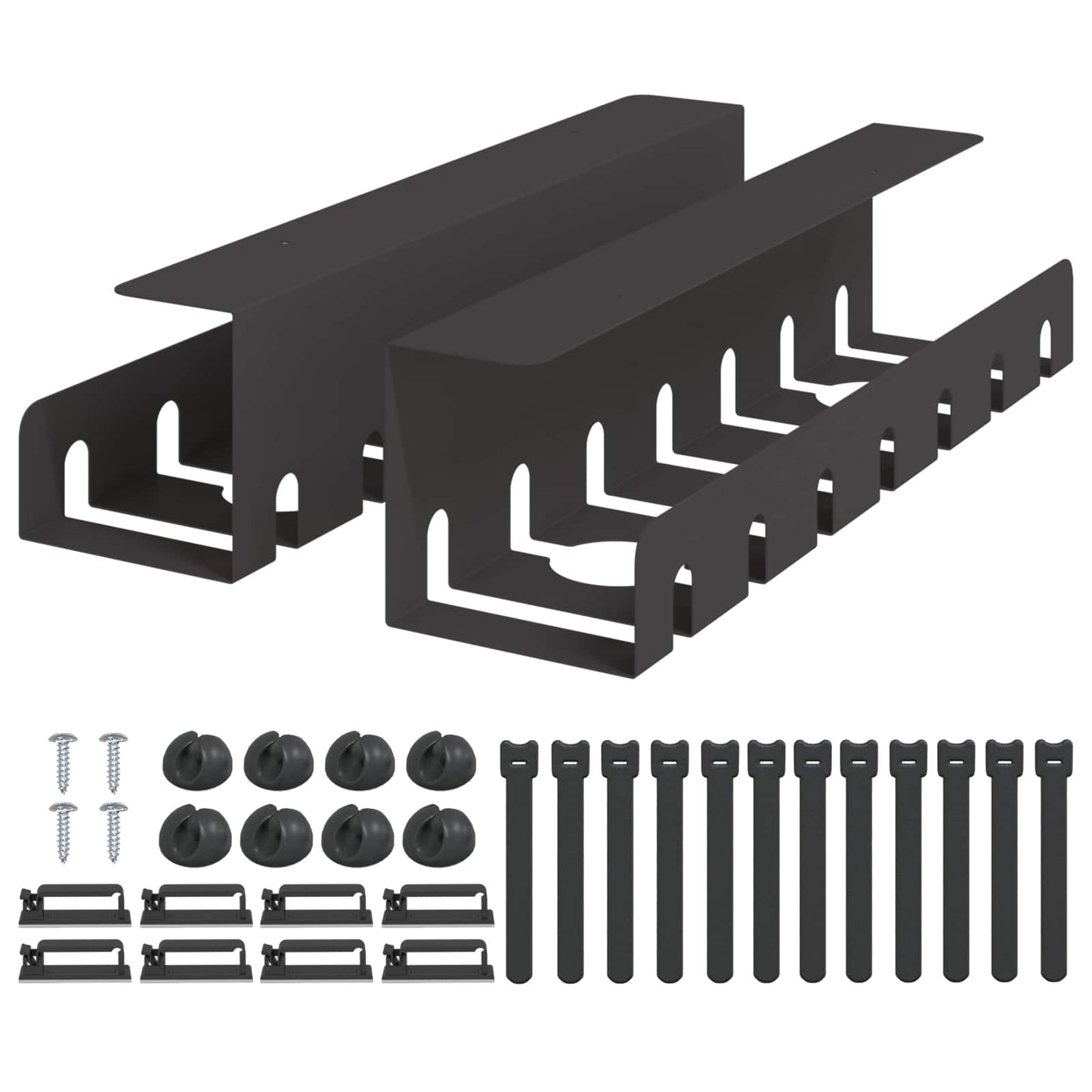 Unter dem Schreibtisch Kabelmanagement Tray 2 Stk. Schwarz