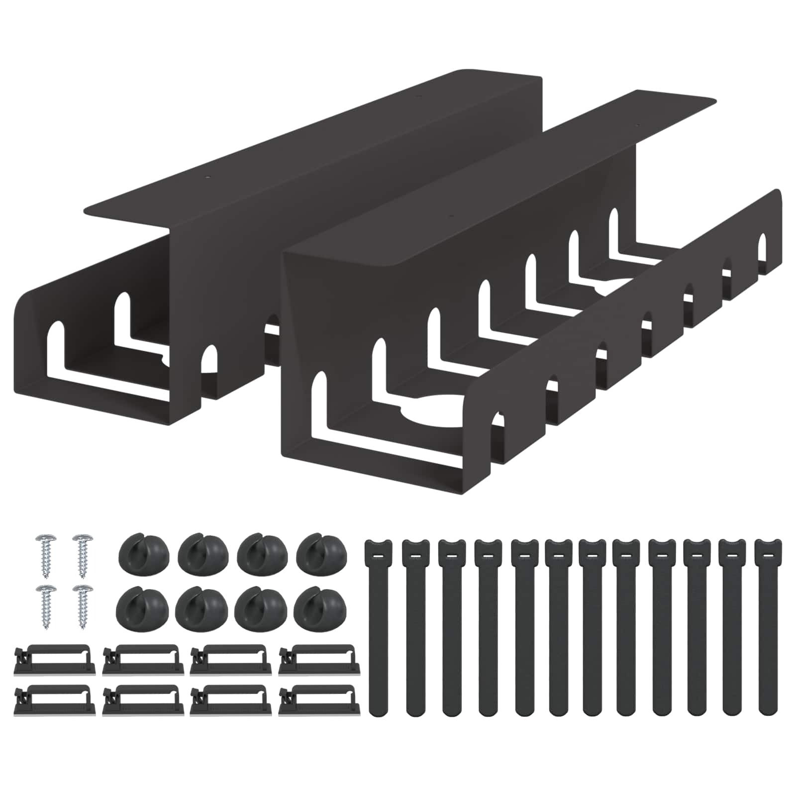 Unter dem Schreibtisch Kabelmanagement Tray 2 Stk. Schwarz