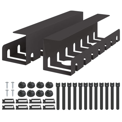 Unter dem Schreibtisch Kabelmanagement Tray 2 Stk. Schwarz