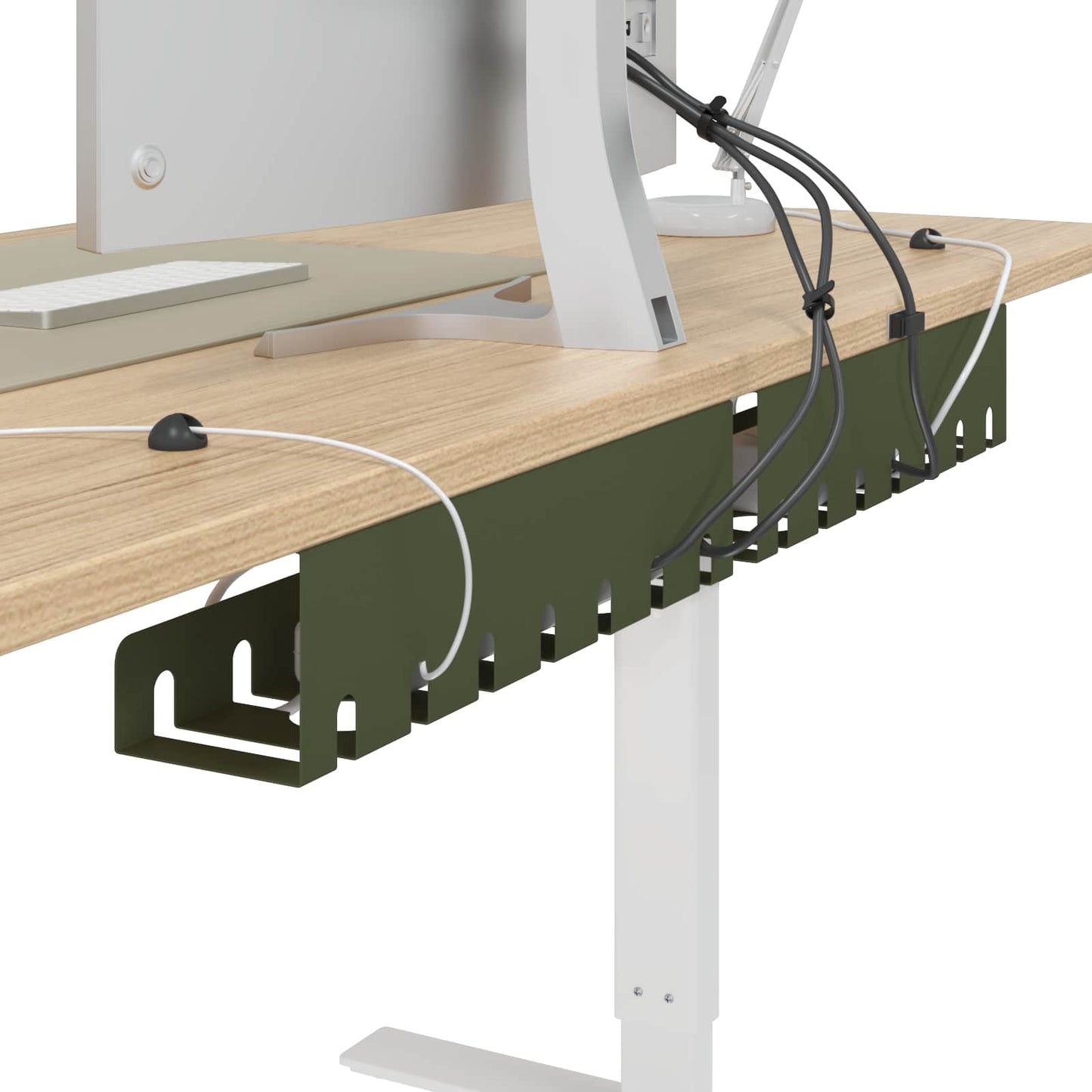 Unter dem Schreibtisch Kabelmanagement Tray 2 Stk. Olivgrün