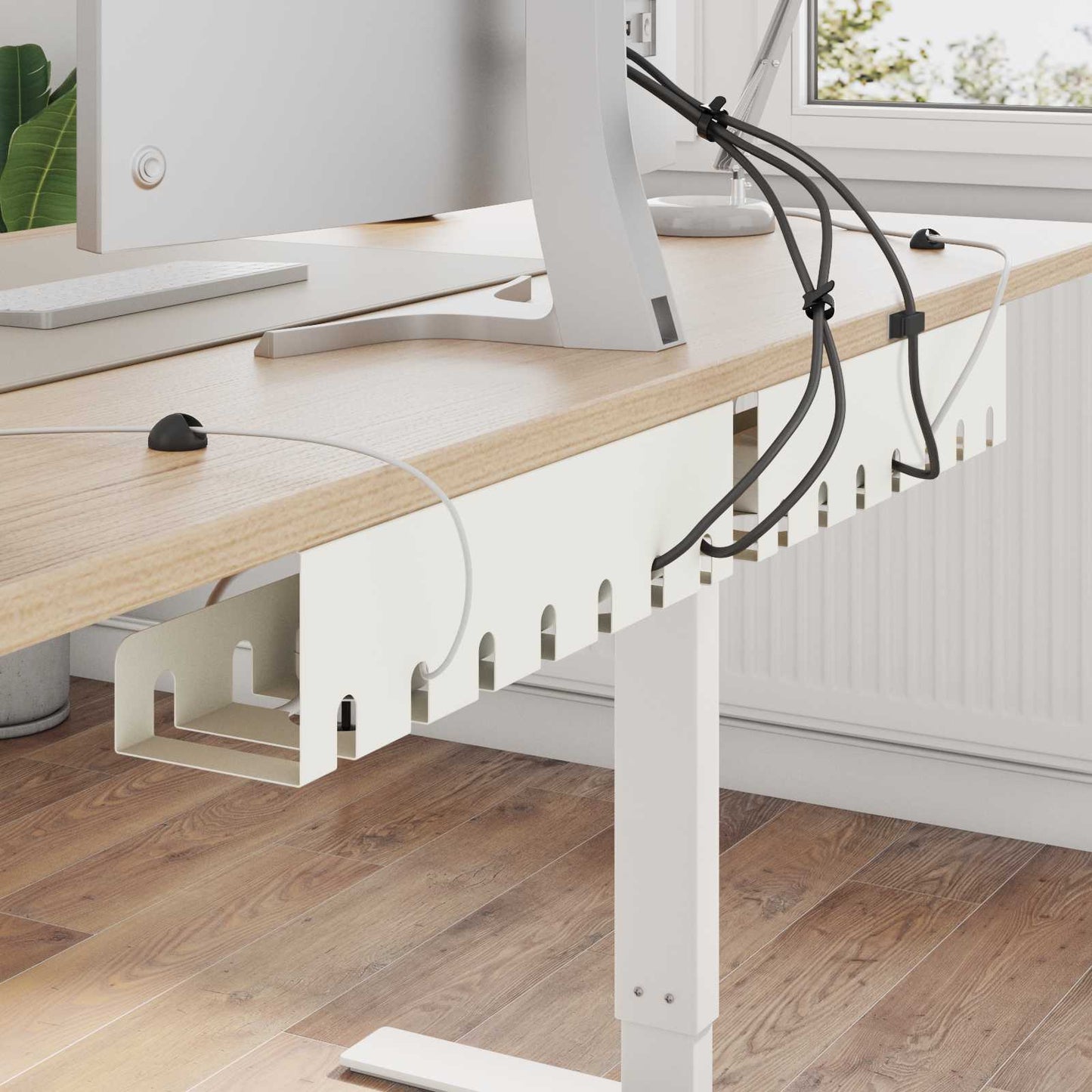Unter dem Schreibtisch Kabelmanagement Tray 2 Stk. Weiß