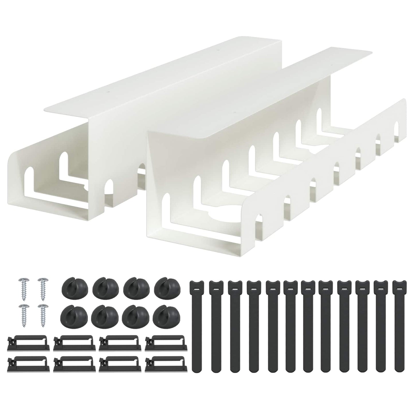 Unter dem Schreibtisch Kabelmanagement Tray 2 Stk. Weiß