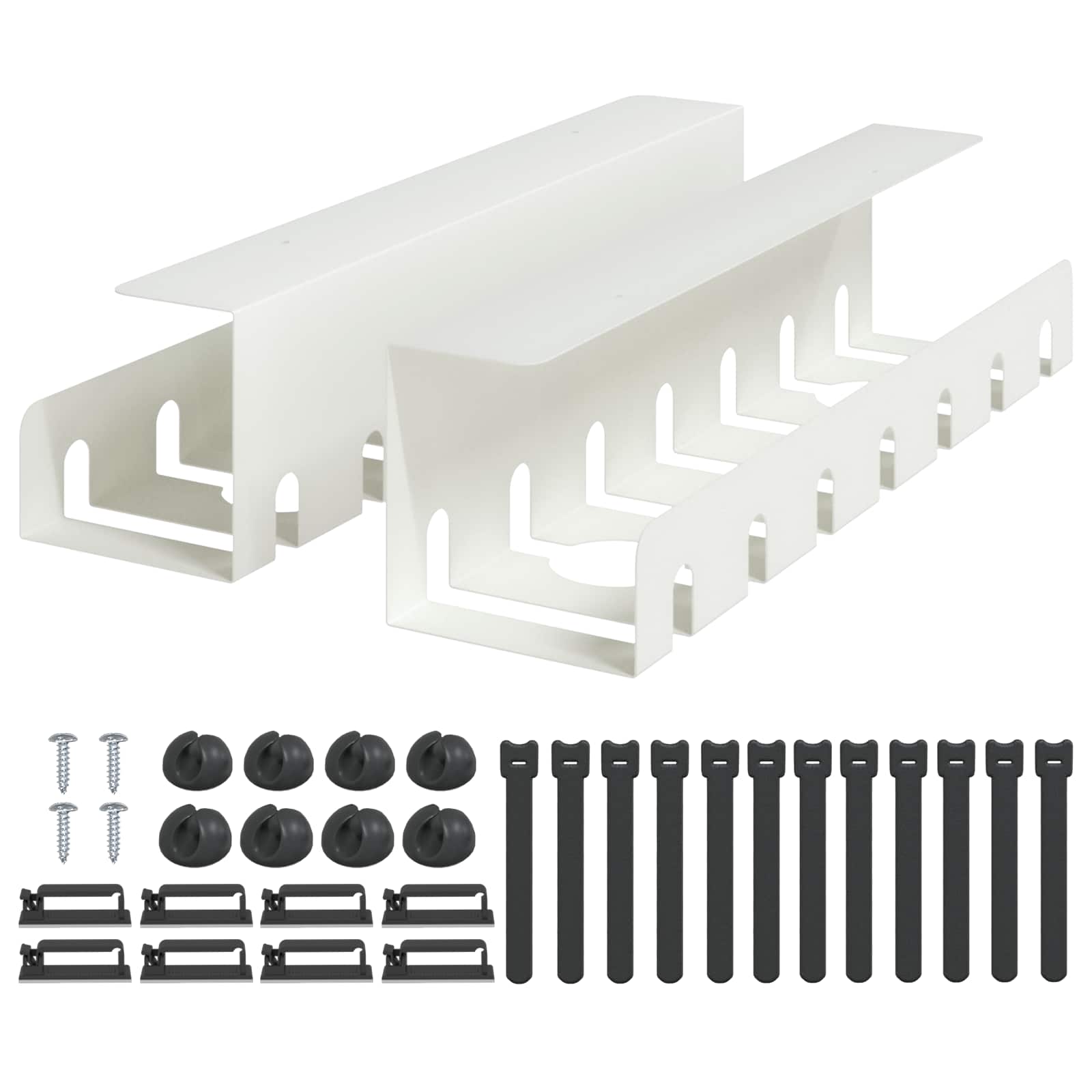 Unter dem Schreibtisch Kabelmanagement Tray 2 Stk. Weiß