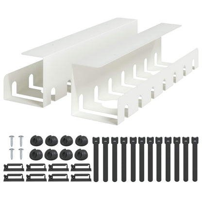 Unter dem Schreibtisch Kabelmanagement Tray 2 Stk. Weiß